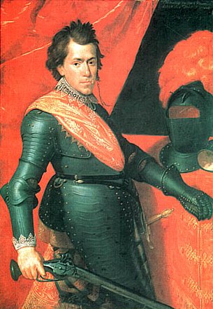 Herzog Christian von Braunschweig-Wolfenbüttel. Das Gemälde von Paulus Moreelse zeigt den "tollen Christian" im Kürisserharnisch zu Beginn seiner kriegerischen Laufbahn 1619 (Quelle: wikipedia, gemeinfrei)