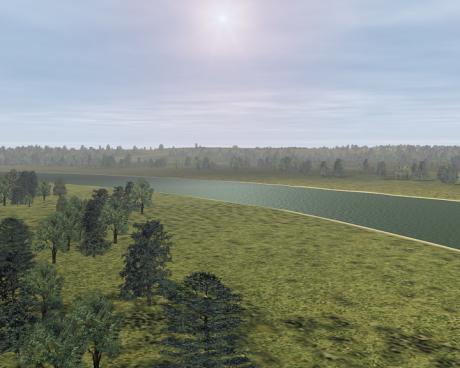 Die unberührte Landschaft des Niederrheins vor der Ankunft der Römer.